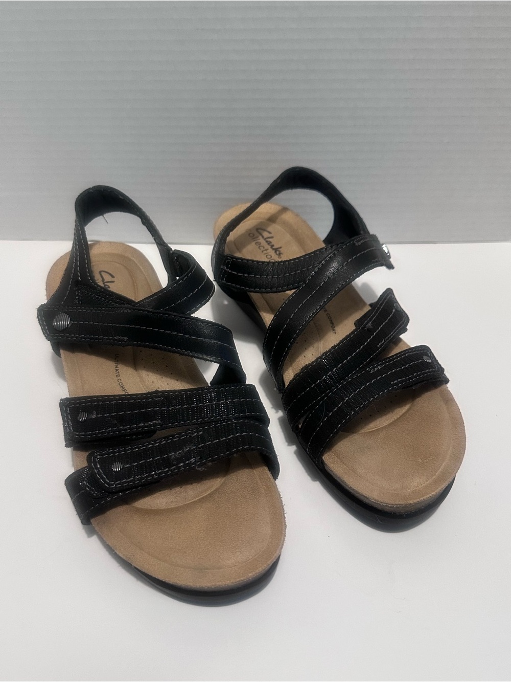 Clarks Calenne Clara Black Multi-Strap Comfort Sandals for Women size 9